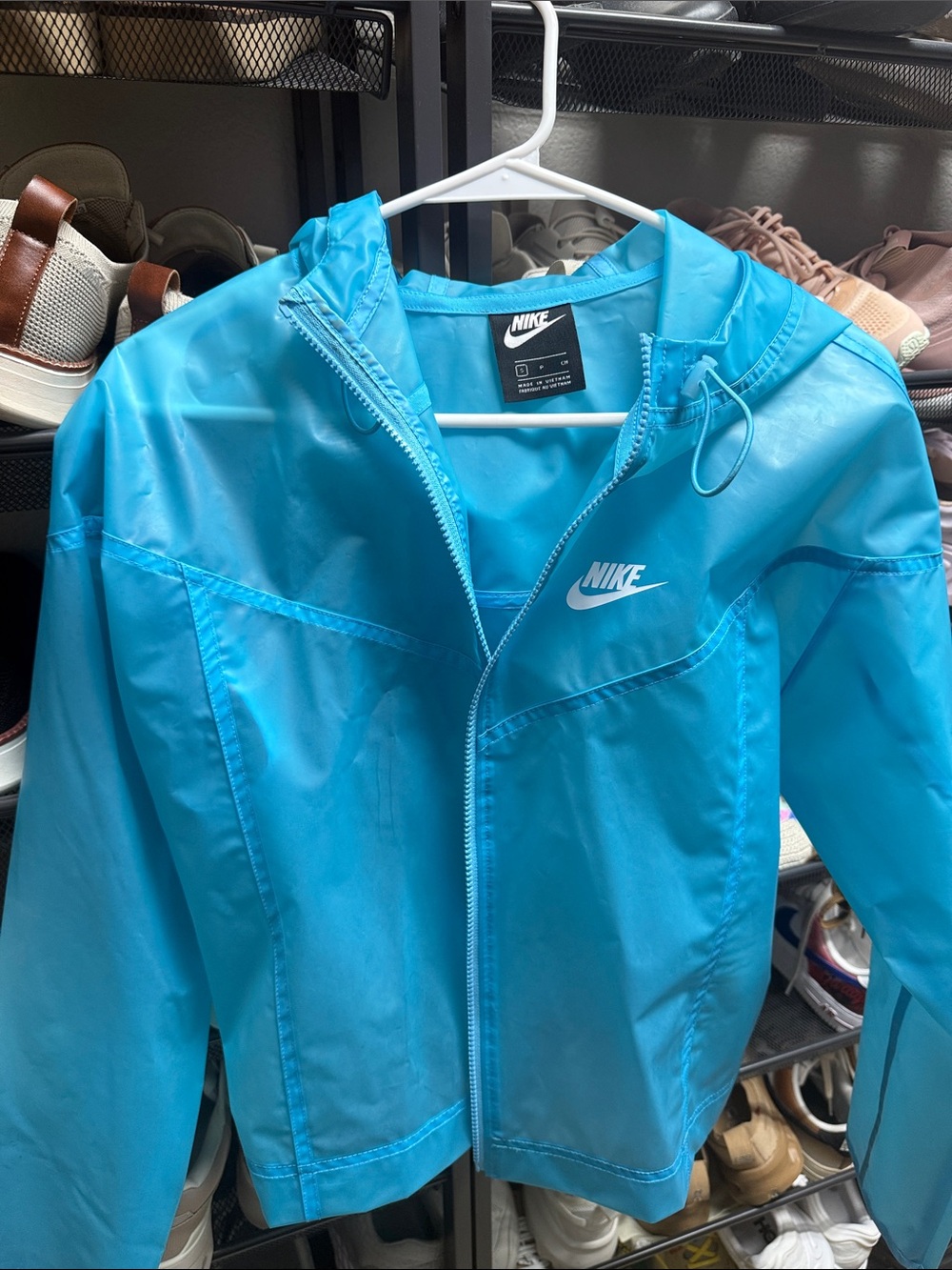 Nike Blue Hooded Rain Jacket